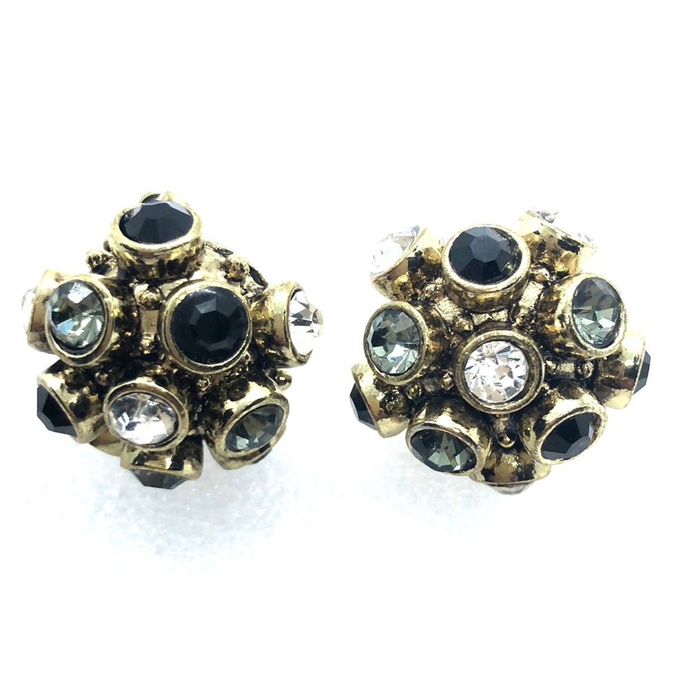 VTG Rhinestone Cluster Earrings Clip-on